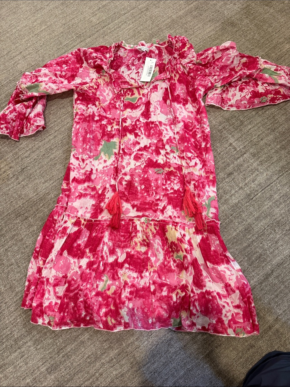 ' Pink Floral Tie-Front cover-up